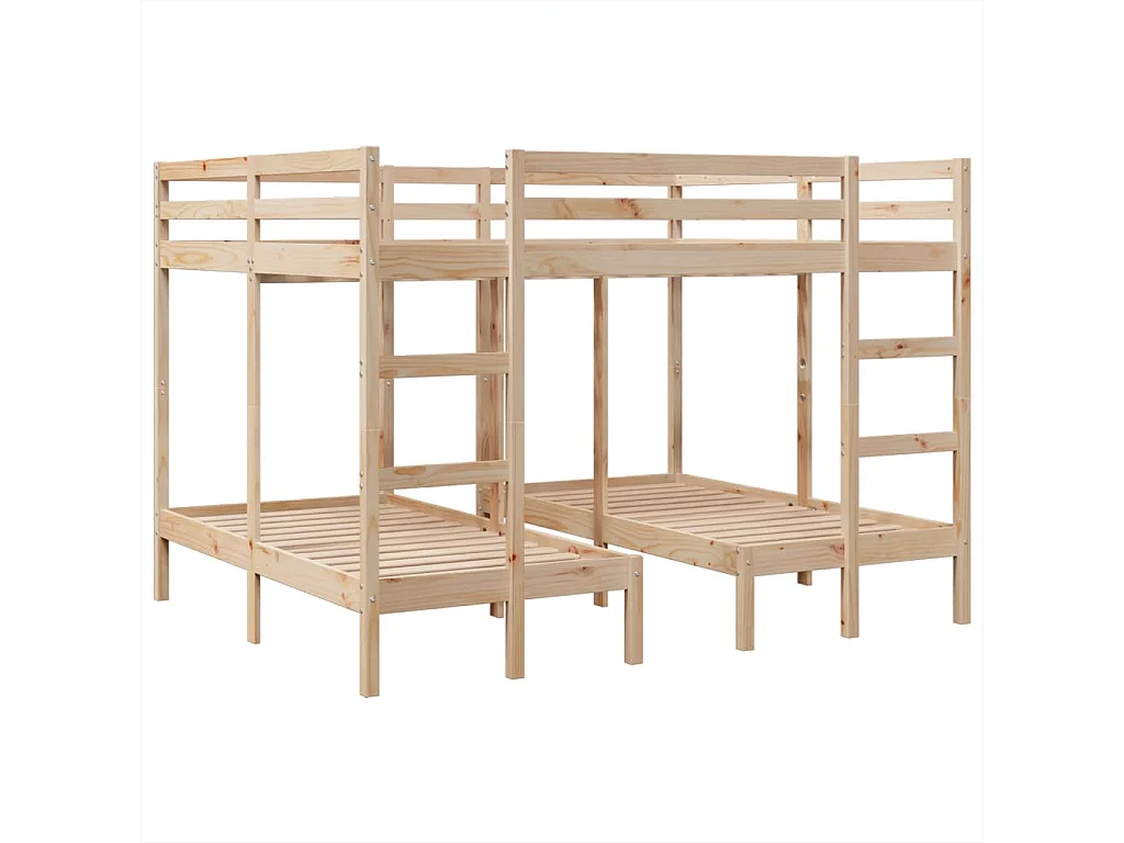 Lit superposé triple 160x200/80x160 cm bois de pin massif