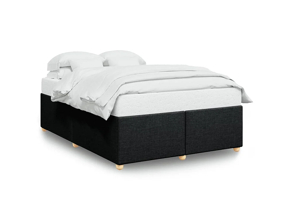 Cadre de lit sans matelas noir 160x200 cm tissu