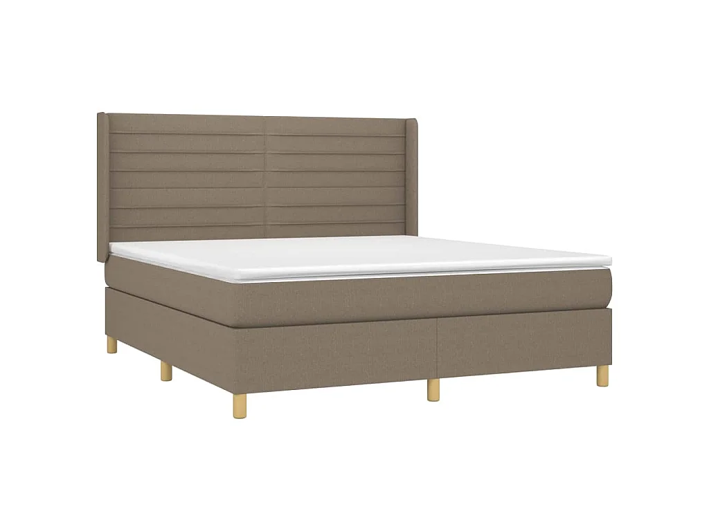 Boxspring met matras en LED stof taupe 180x200 cm