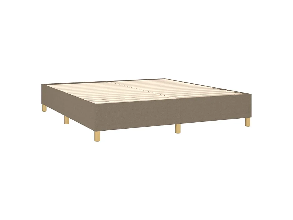 Boxspring met matras en LED stof taupe 180x200 cm