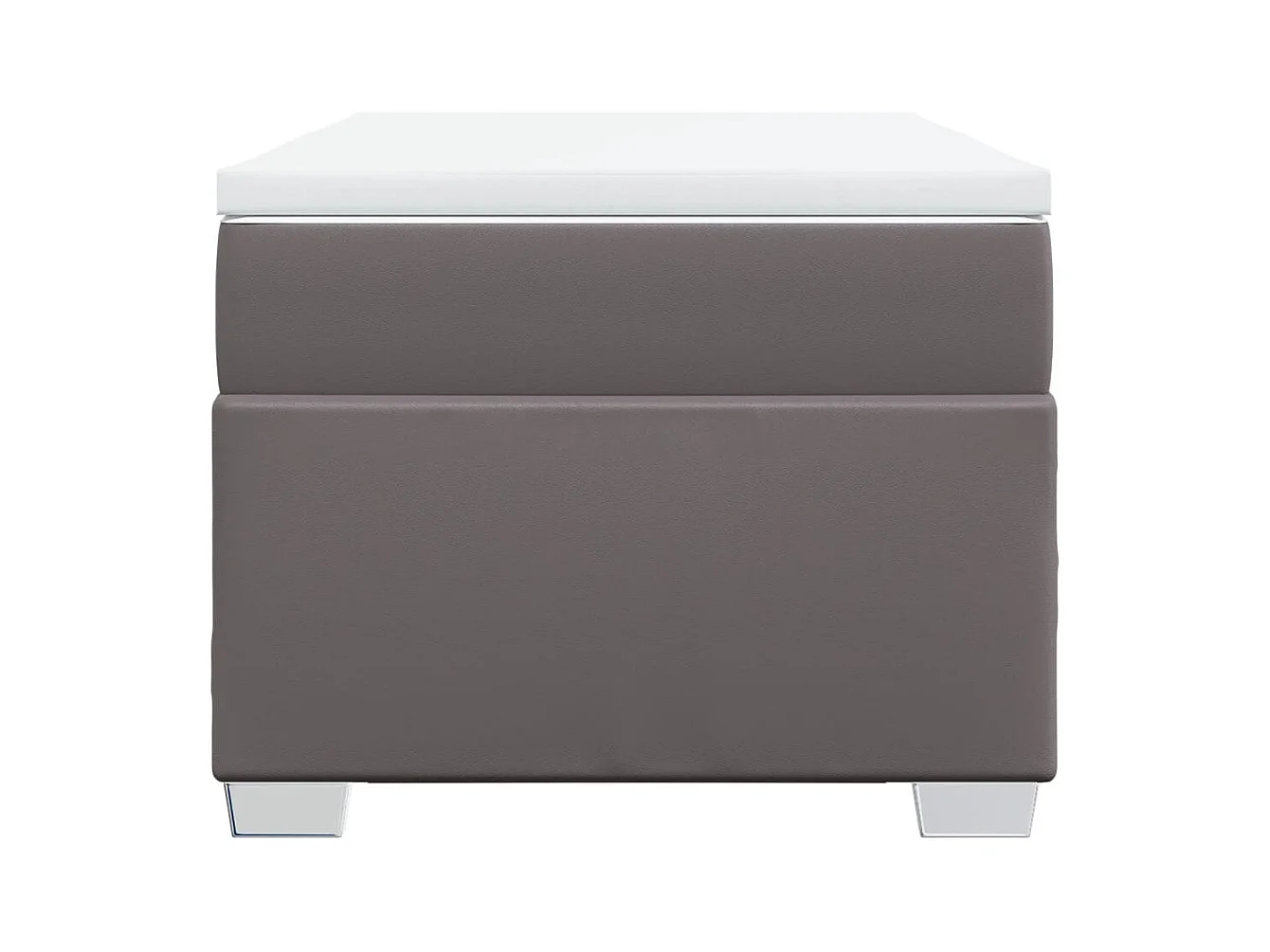 Boxspringbett mit Matratze Grau 90x190 cm Kunstleder