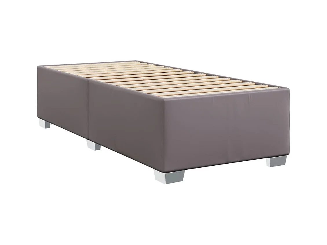 Boxspringbett mit Matratze Grau 90x190 cm Kunstleder
