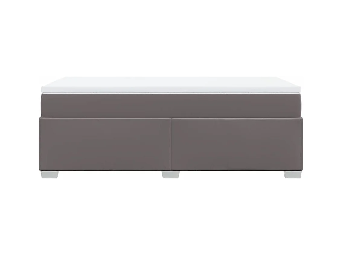 Boxspringbett mit Matratze Grau 90x190 cm Kunstleder