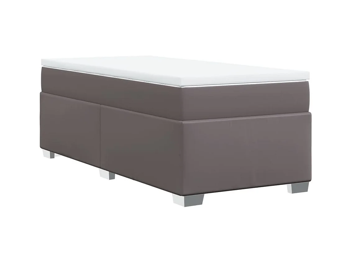 Boxspringbett mit Matratze Grau 90x190 cm Kunstleder