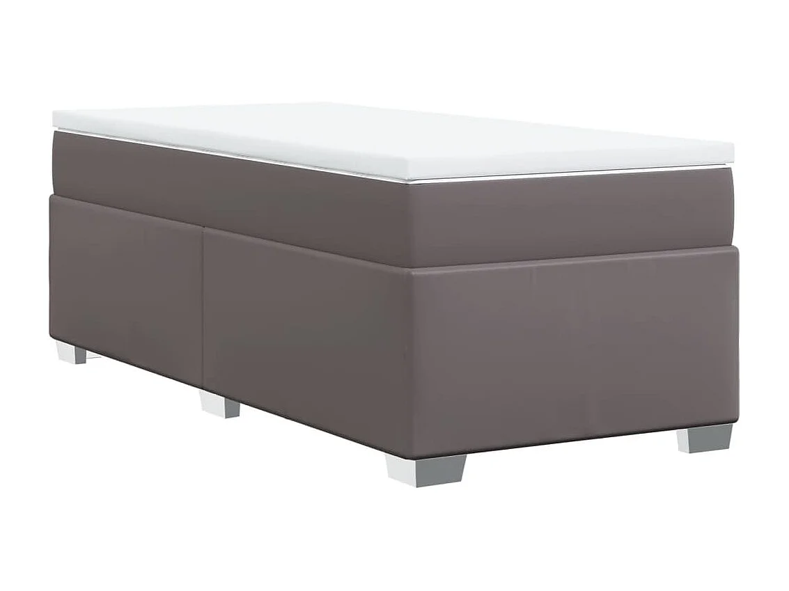 Sommier à lattes de lit avec matelas Gris 90x190 cm Similicuir