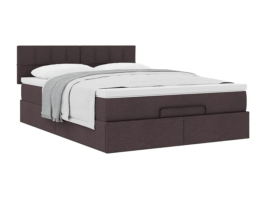 Bed met matras 140x190 cm stof donkerbruin