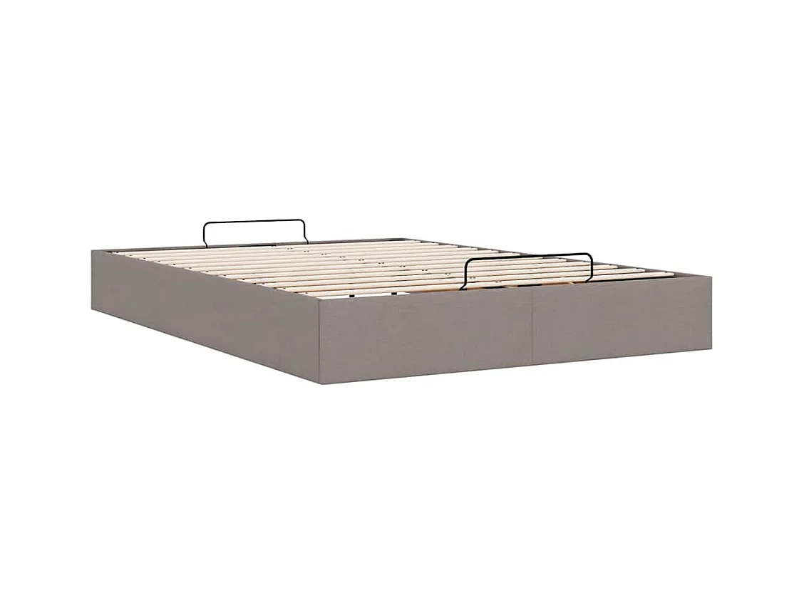 Cadre de lit ottoman sans matelas crème 140x200 cm tissu