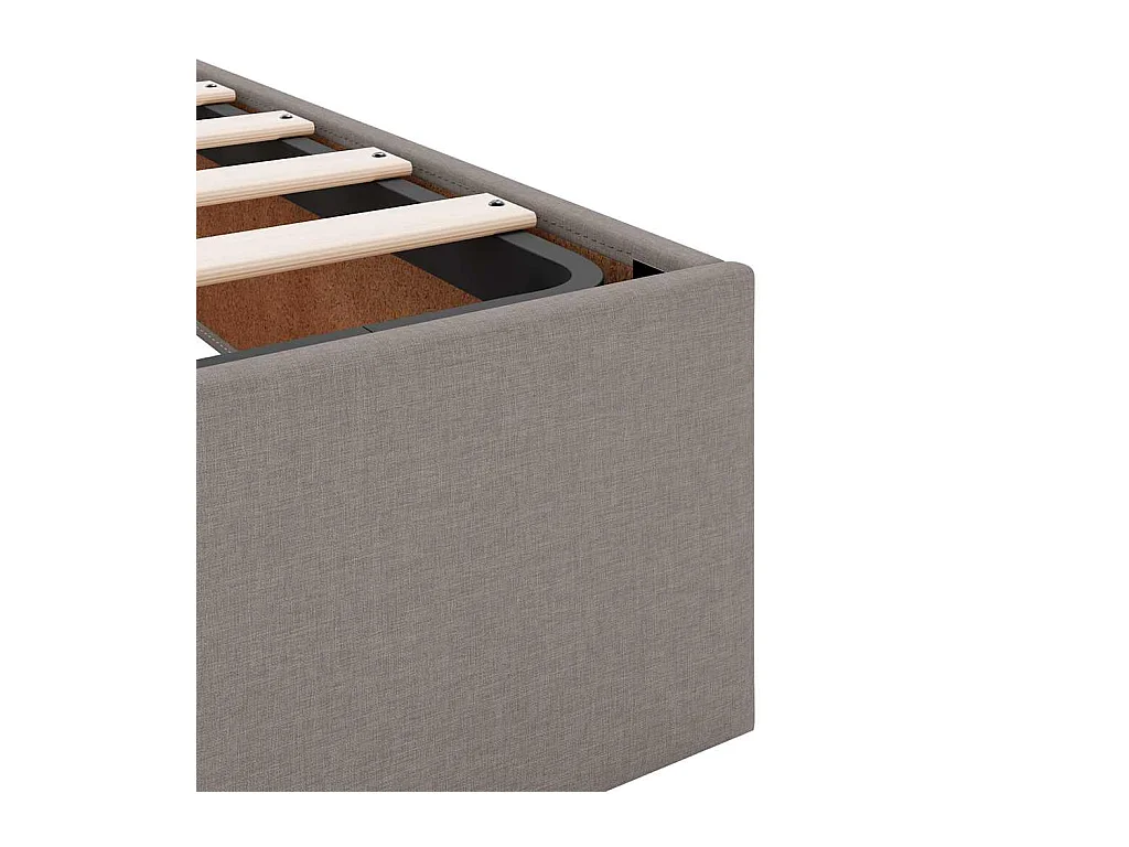 Cadre de lit ottoman sans matelas crème 140x200 cm tissu