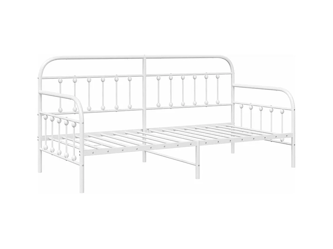 Struttura per letto di giorno Bianco 90 x 200 cm Acciaio