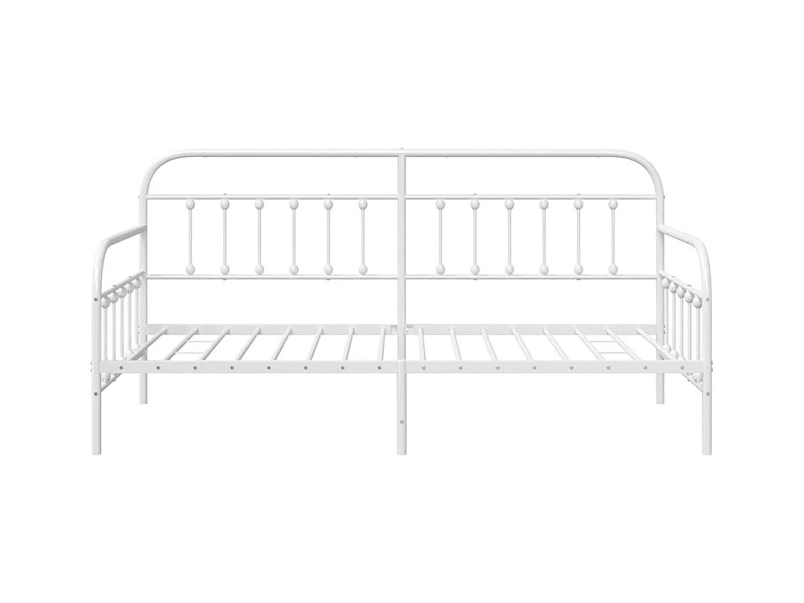 Struttura per letto di giorno Bianco 90 x 200 cm Acciaio