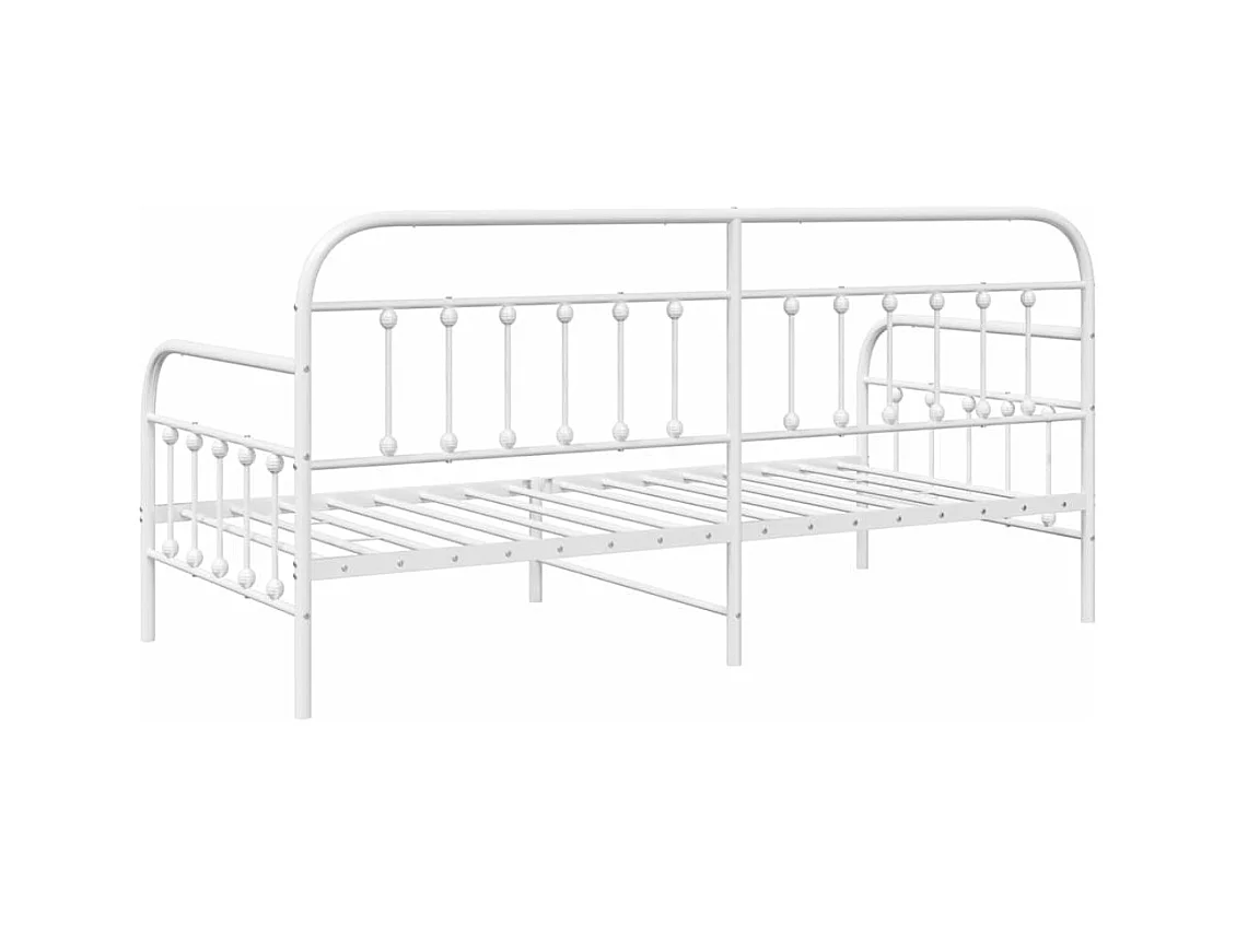 Struttura per letto di giorno Bianco 90 x 200 cm Acciaio