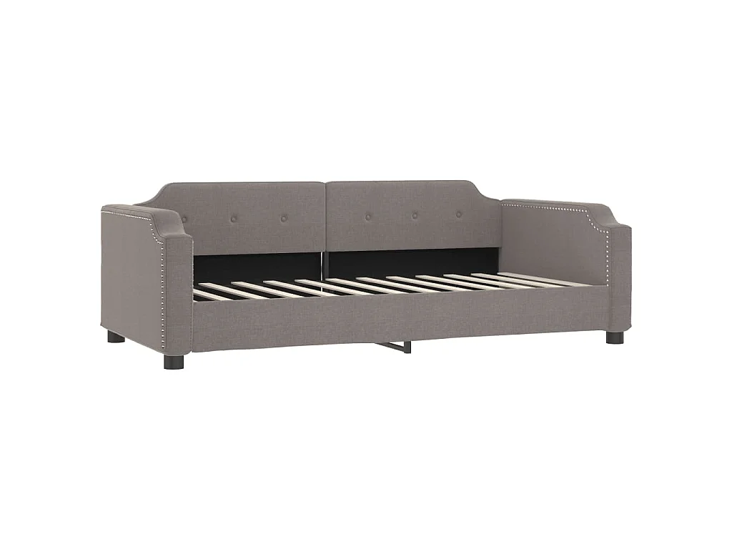 Divano Letto Estraibile con Materassi Tortora 90x200 cm Tessuto