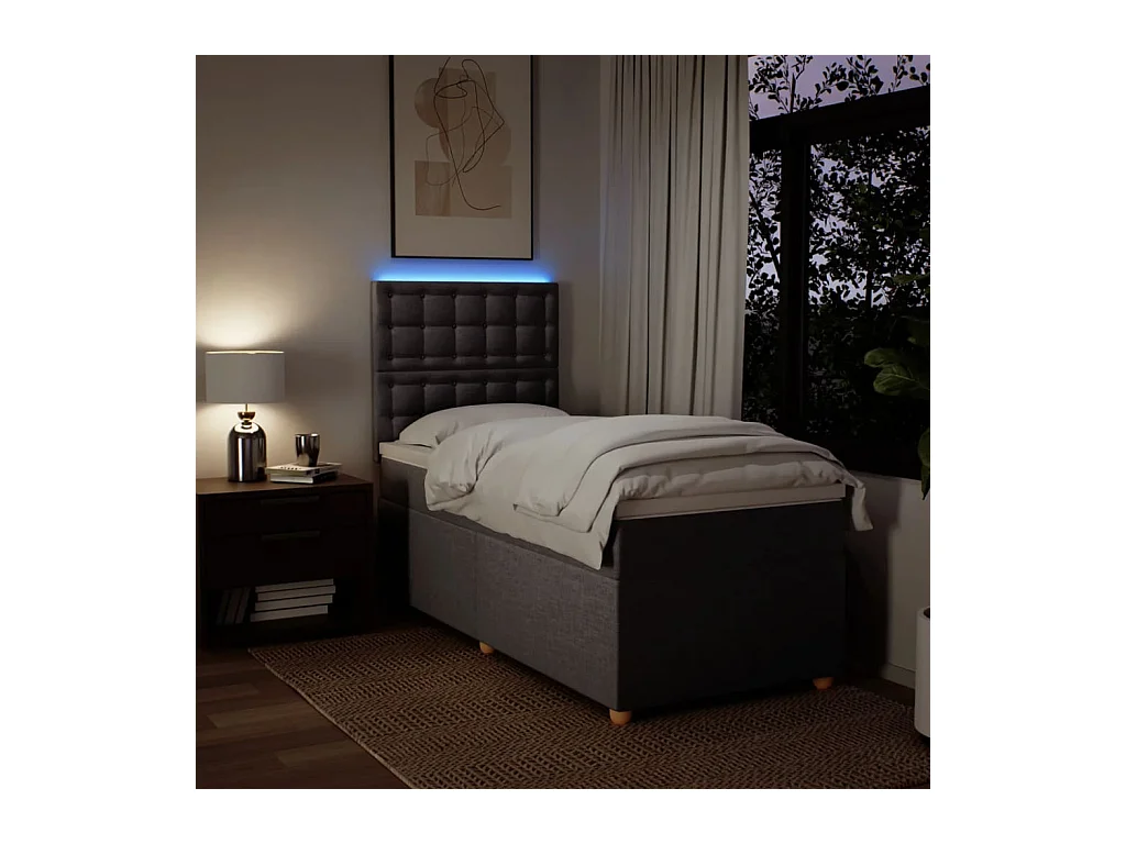 Sommier à lattes de lit avec matelas Taupe 90x200 cm Tissu