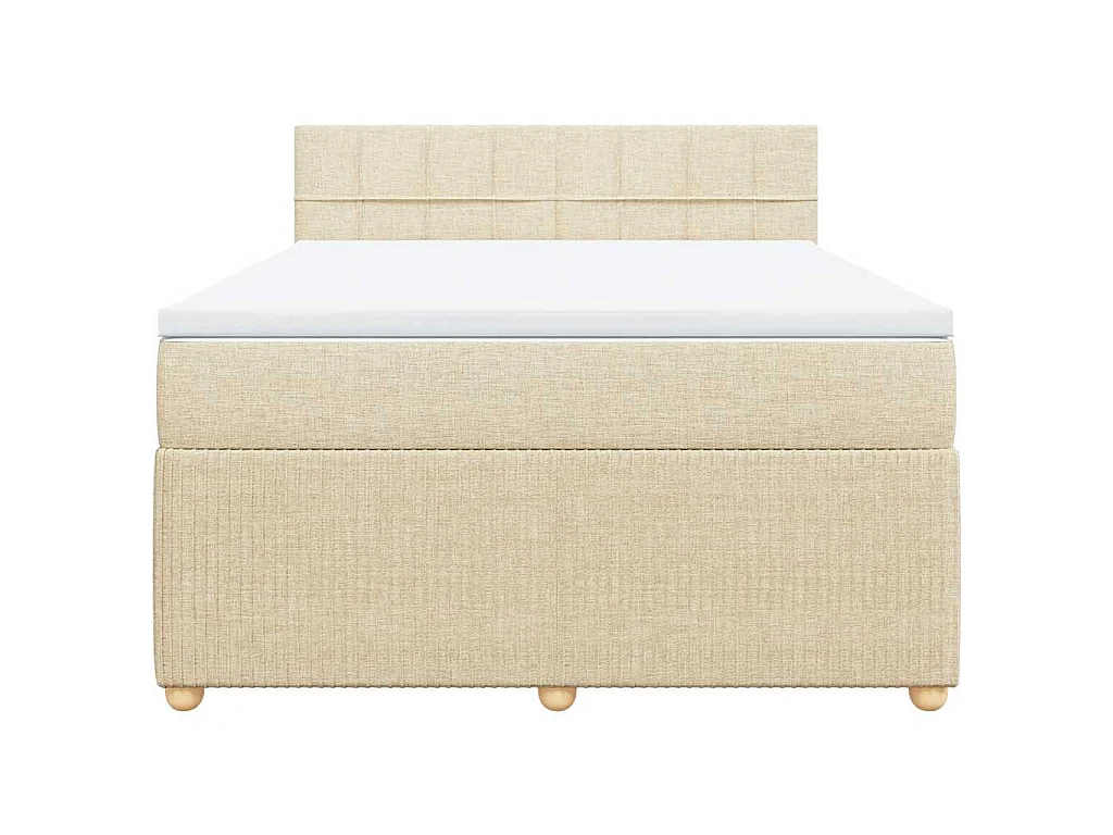 Cama com molas/colchão 140x190 cm tecido cor creme