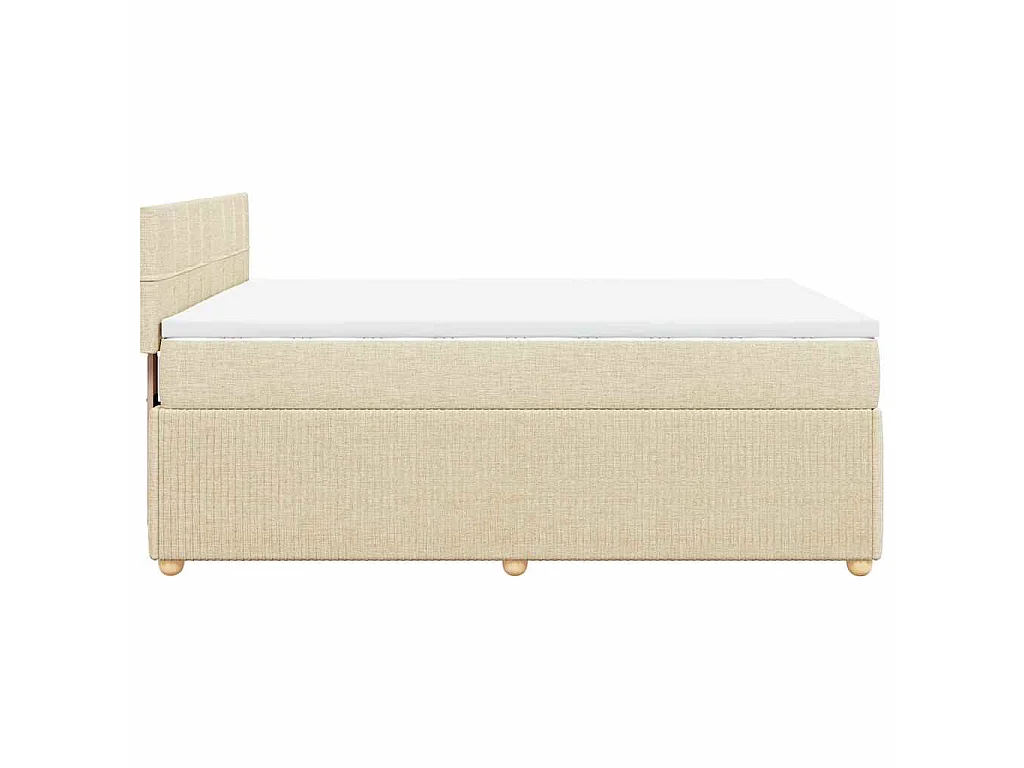 Cama com molas/colchão 140x190 cm tecido cor creme