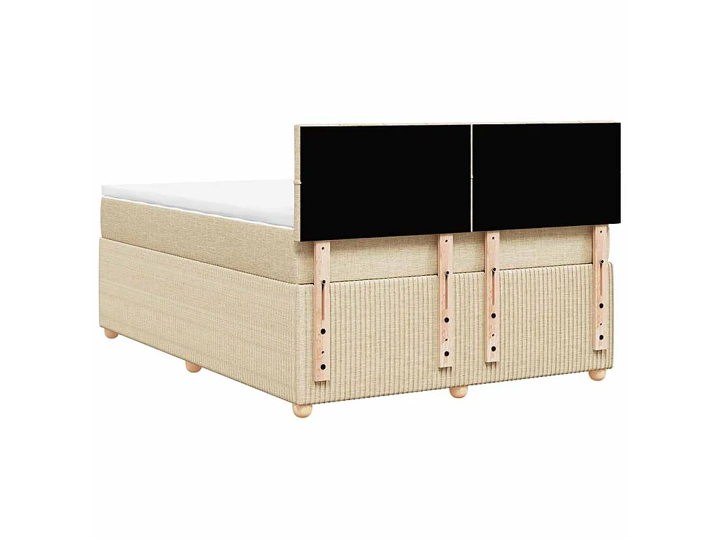 Cama com molas/colchão 140x190 cm tecido cor creme