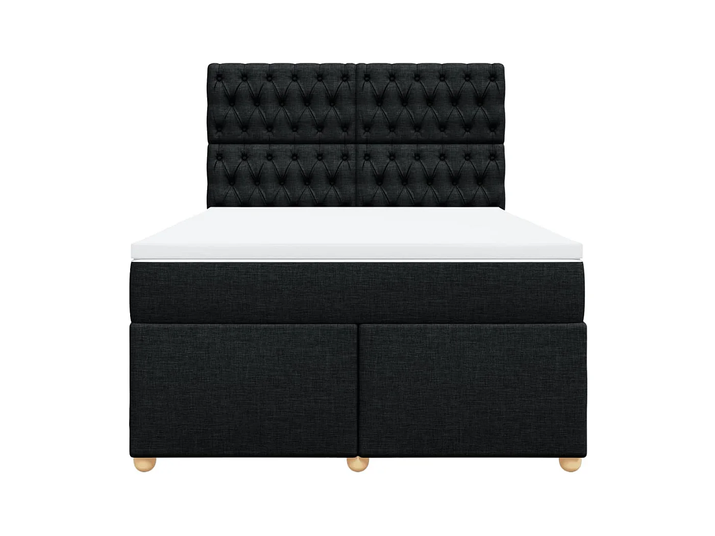 Sommier à lattes de lit avec matelas Noir 140x200 cm Tissu