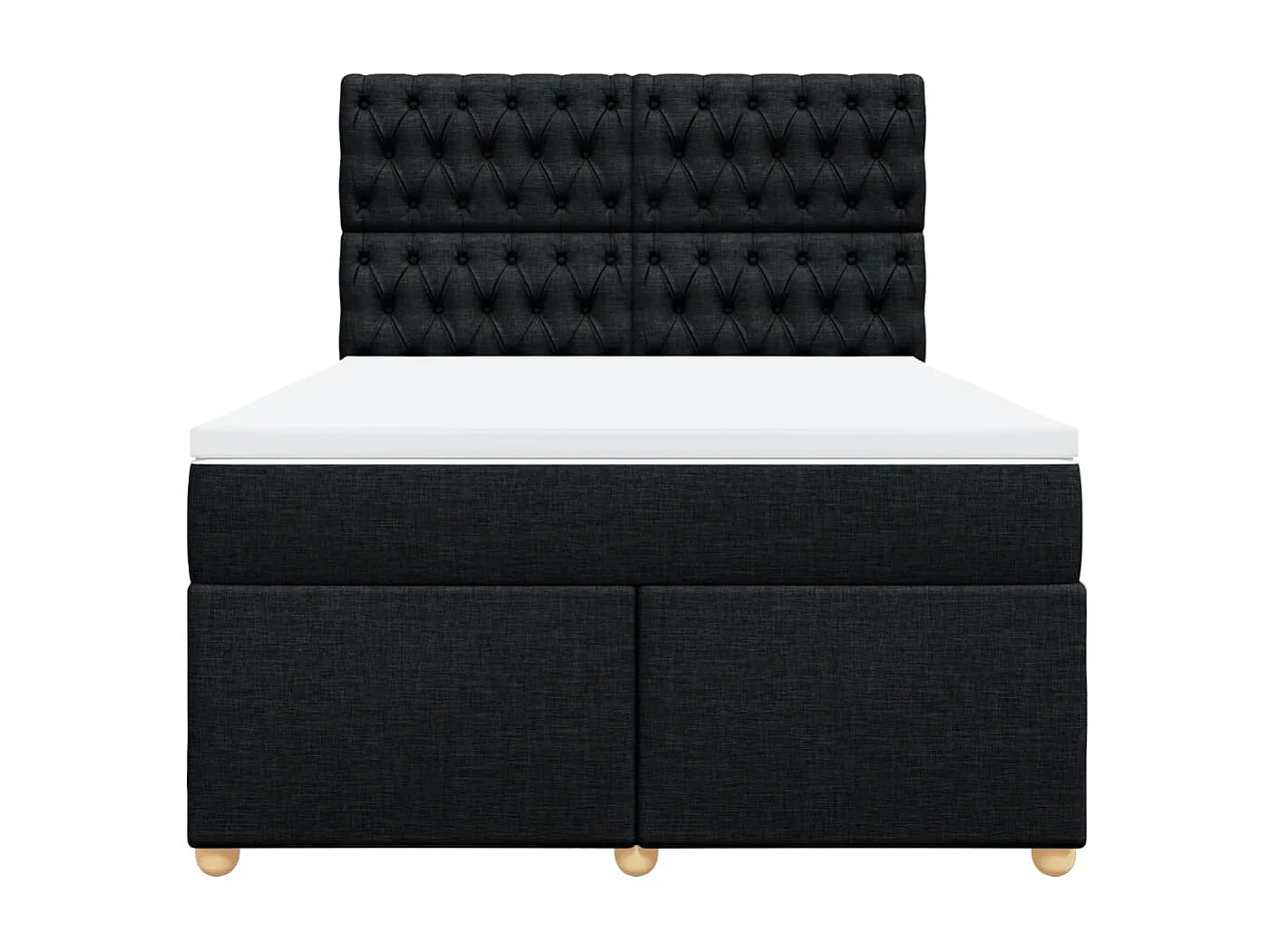 Boxspring met matras stof zwart 140x200 cm