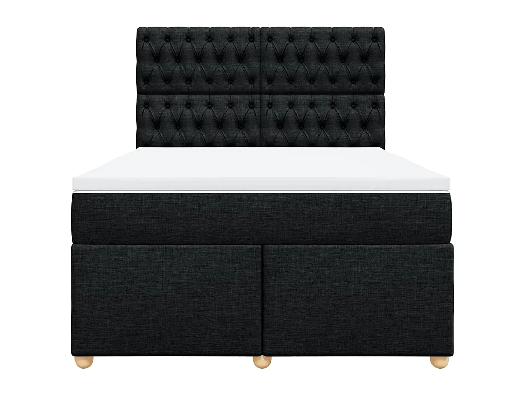 Boxspringbett mit Matratze Schwarz 140x200 cm Stoff