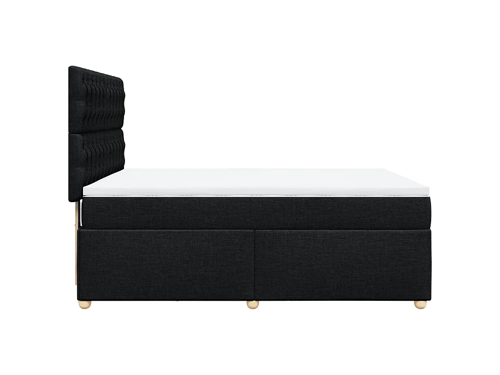 Boxspringbett mit Matratze Schwarz 140x200 cm Stoff