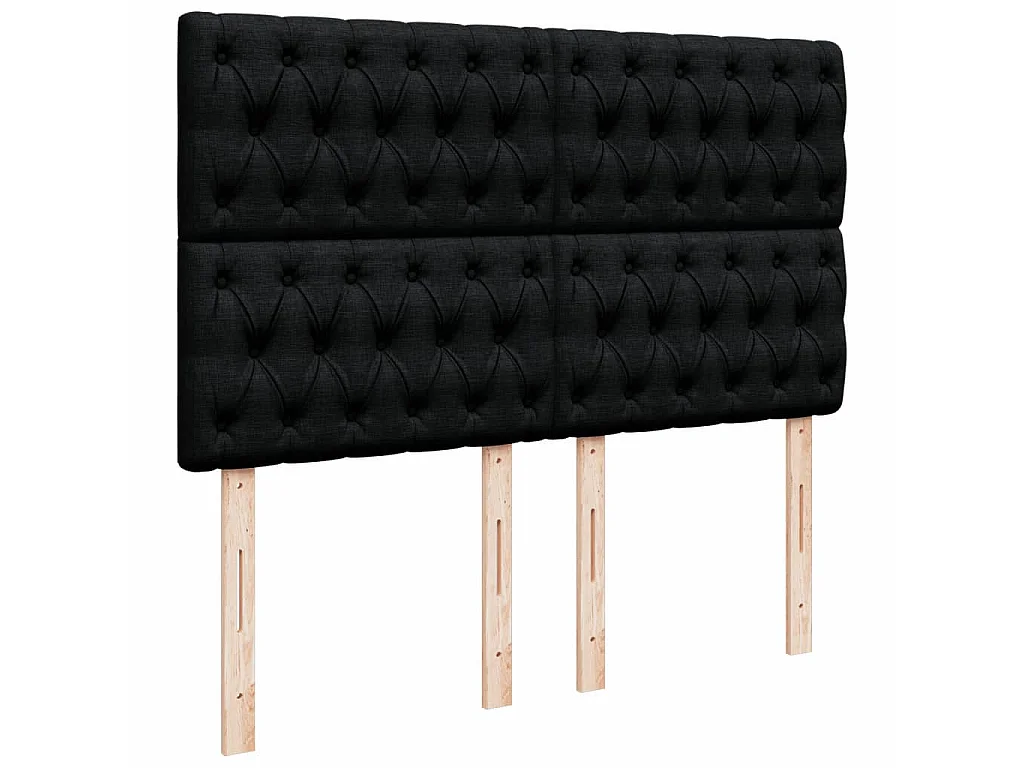 Boxspringbett mit Matratze Schwarz 140x200 cm Stoff