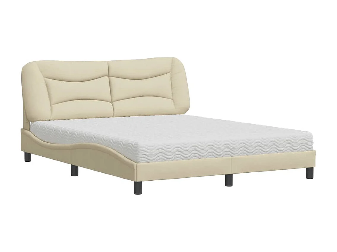 Bett mit Matratze "Hvar" Creme 160x200 cm Stoff