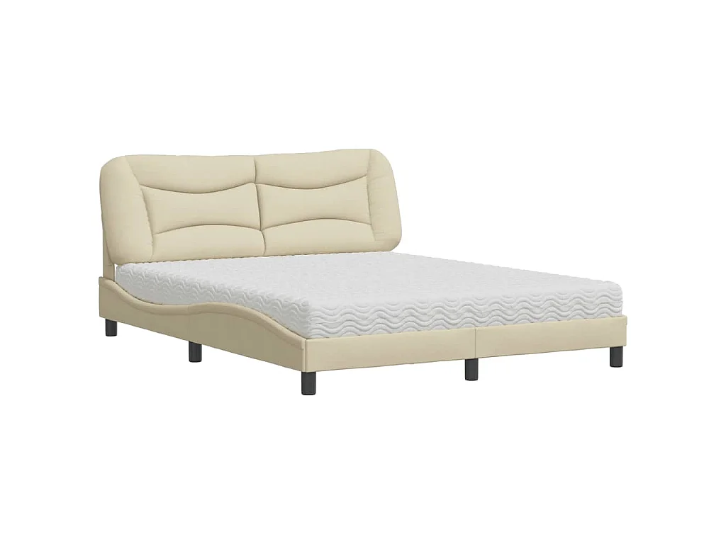 Bett mit Matratze "Hvar" Creme 160x200 cm Stoff