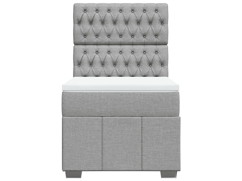 Sommier à lattes de lit avec matelas Gris clair 90x200 cm Tissu