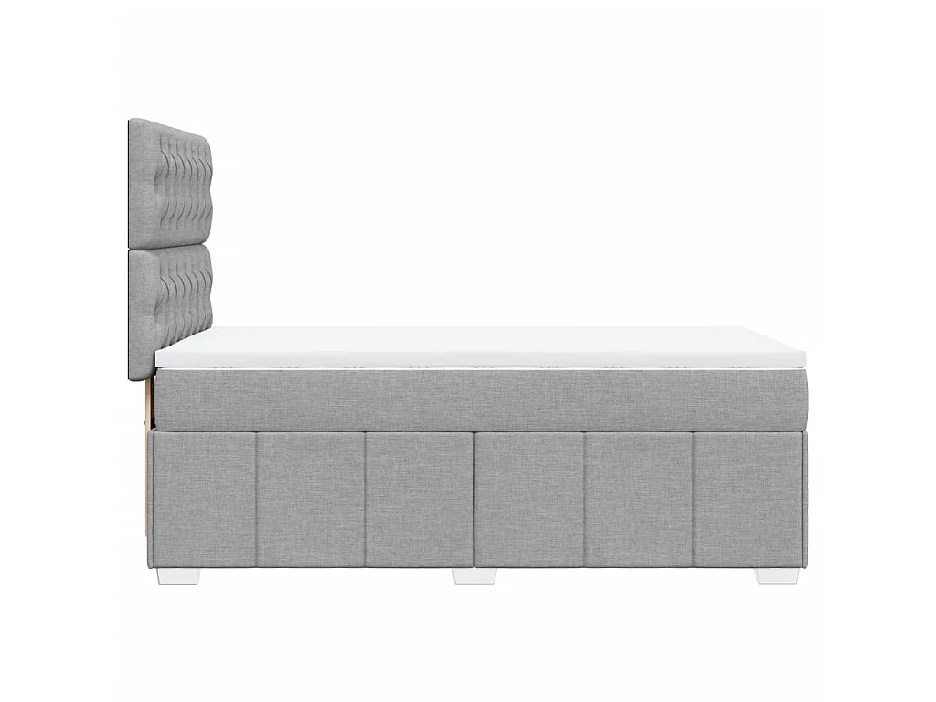 Sommier à lattes de lit avec matelas Gris clair 90x200 cm Tissu