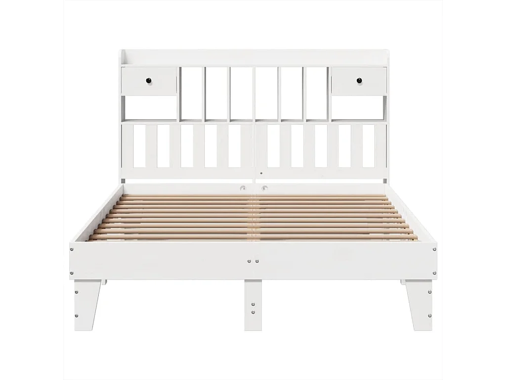Cadre de lit sans matelas blanc 140x200 cm bois de pin massif