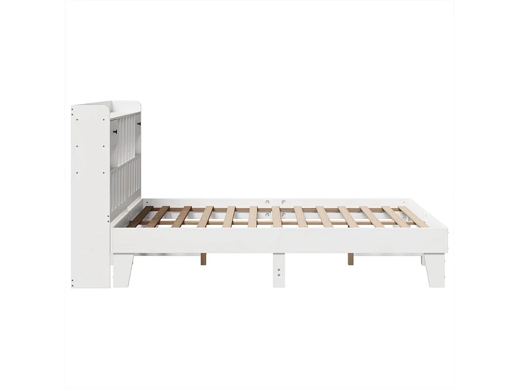 Cadre de lit sans matelas blanc 140x200 cm bois de pin massif