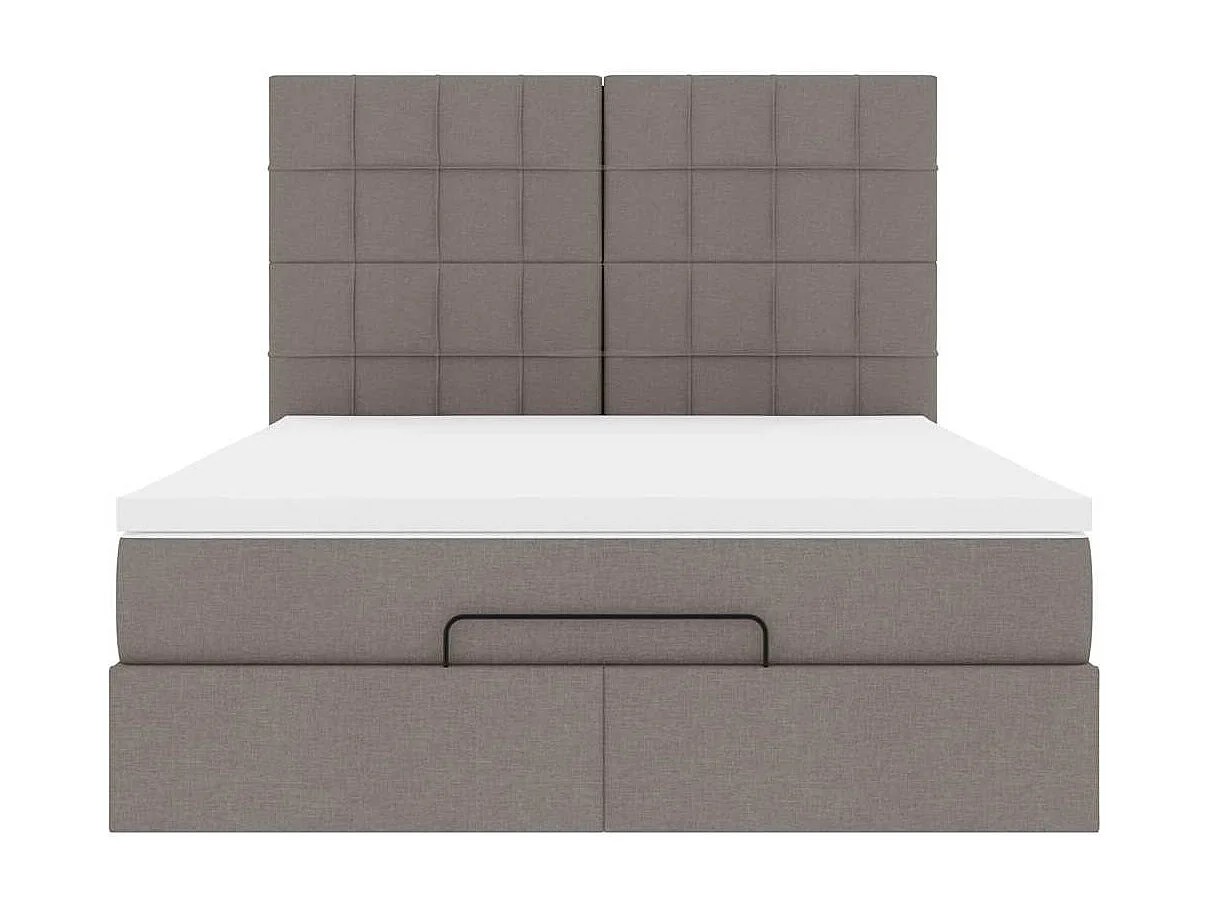 Ottoman-Bett mit Matratze Taupe 140x200 cm Stoff