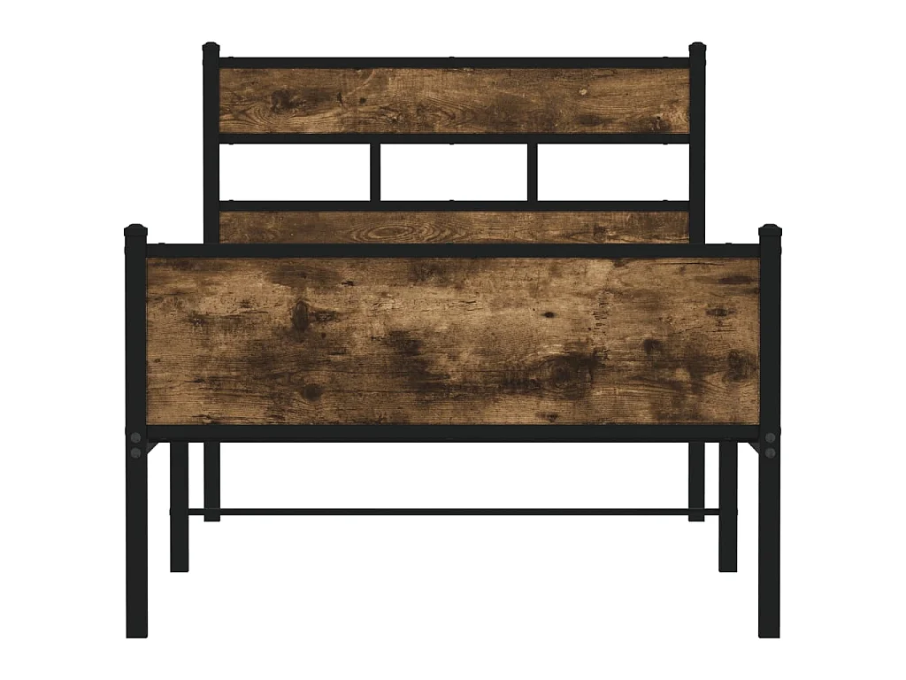 Estructura de cama sin colchón madera roble ahumado 90x190 cm