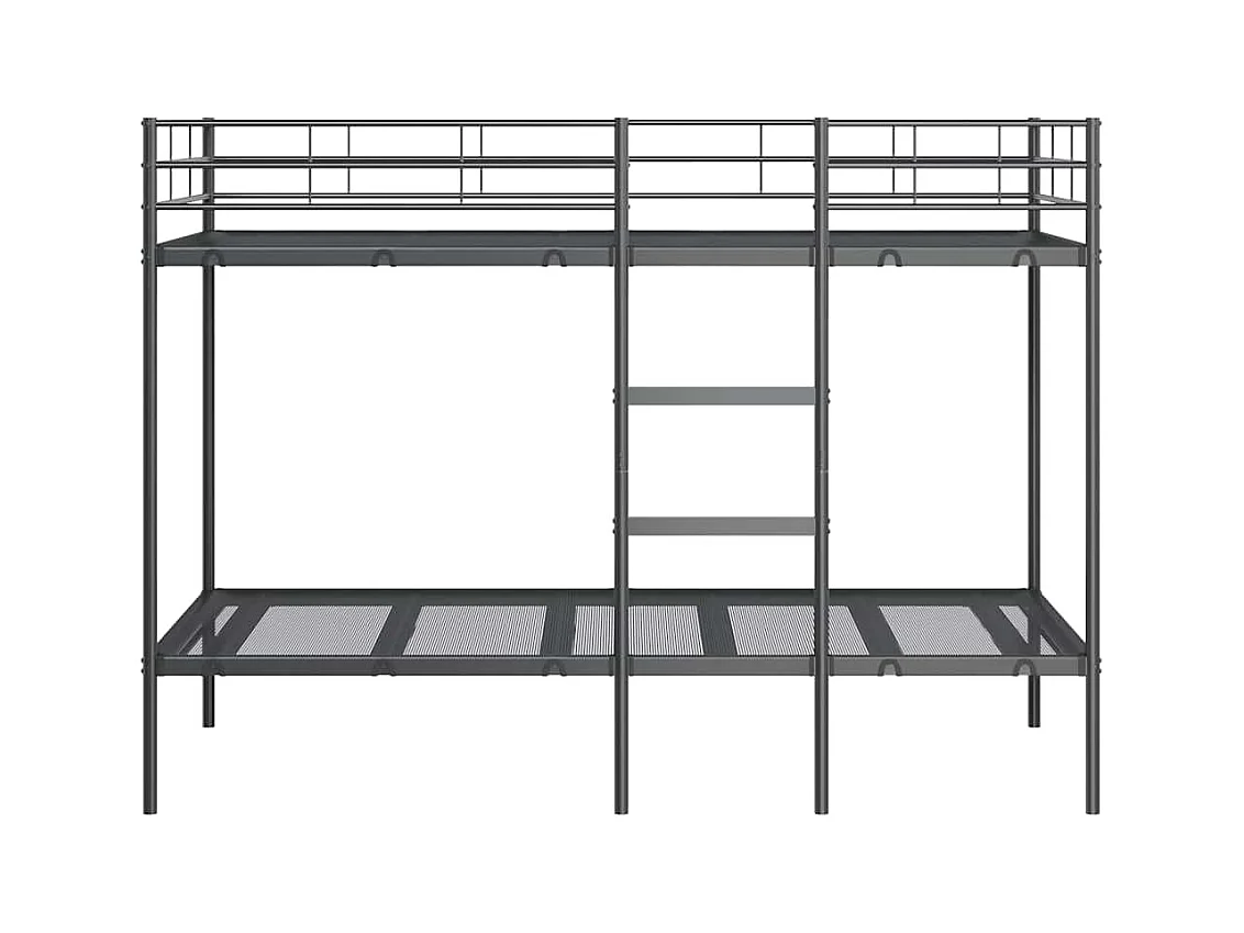 Etagenbett ohne Matratze Schwarz 90x190 cm Stahl