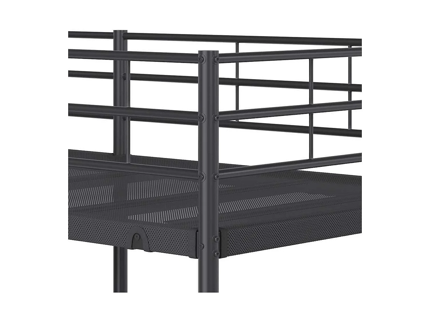 Etagenbett ohne Matratze Schwarz 90x190 cm Stahl