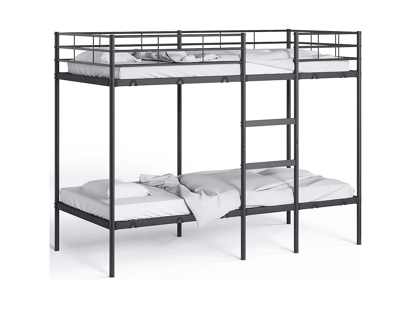 Etagenbett ohne Matratze Schwarz 90x190 cm Stahl