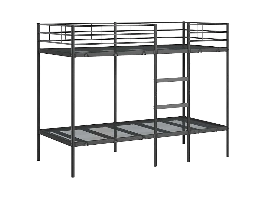 Stapelbed zonder matras 90x190 cm staal zwart