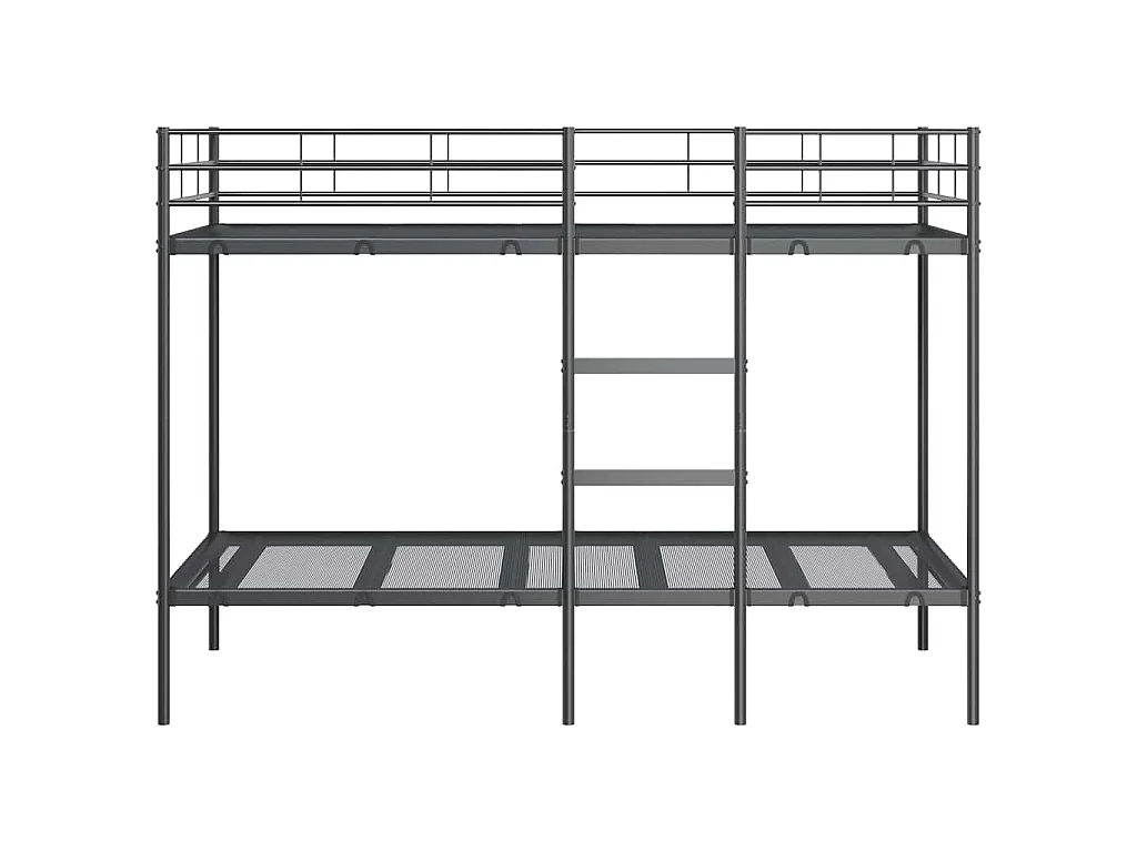 Stapelbed zonder matras 90x190 cm staal zwart
