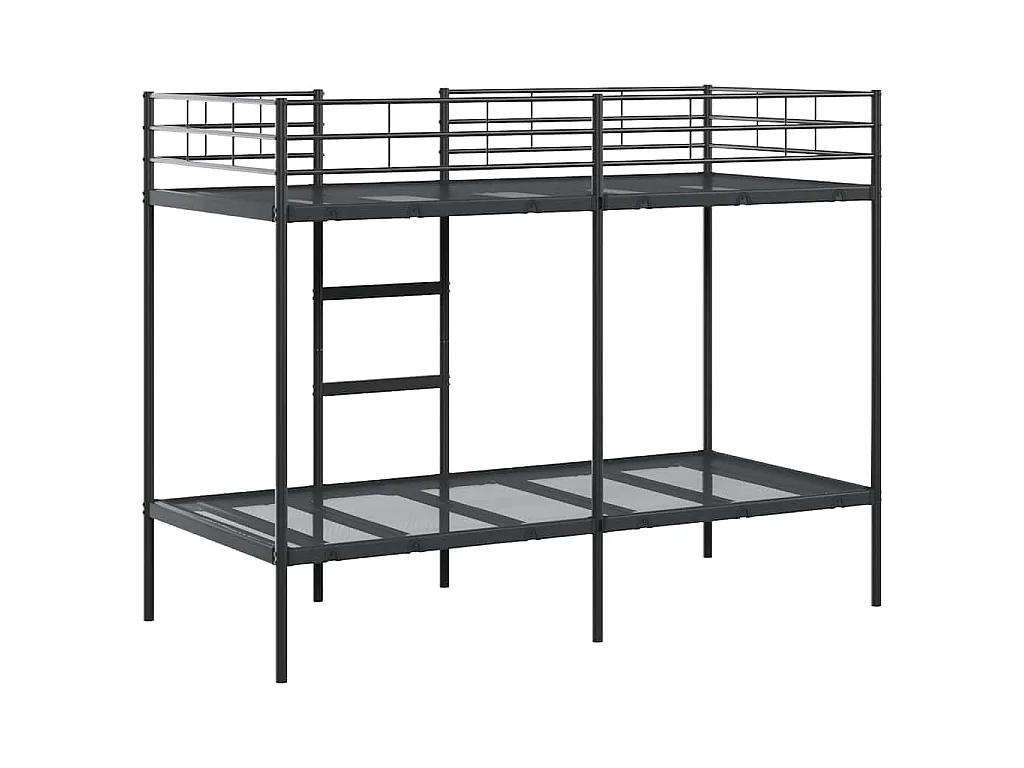 Stapelbed zonder matras 90x190 cm staal zwart
