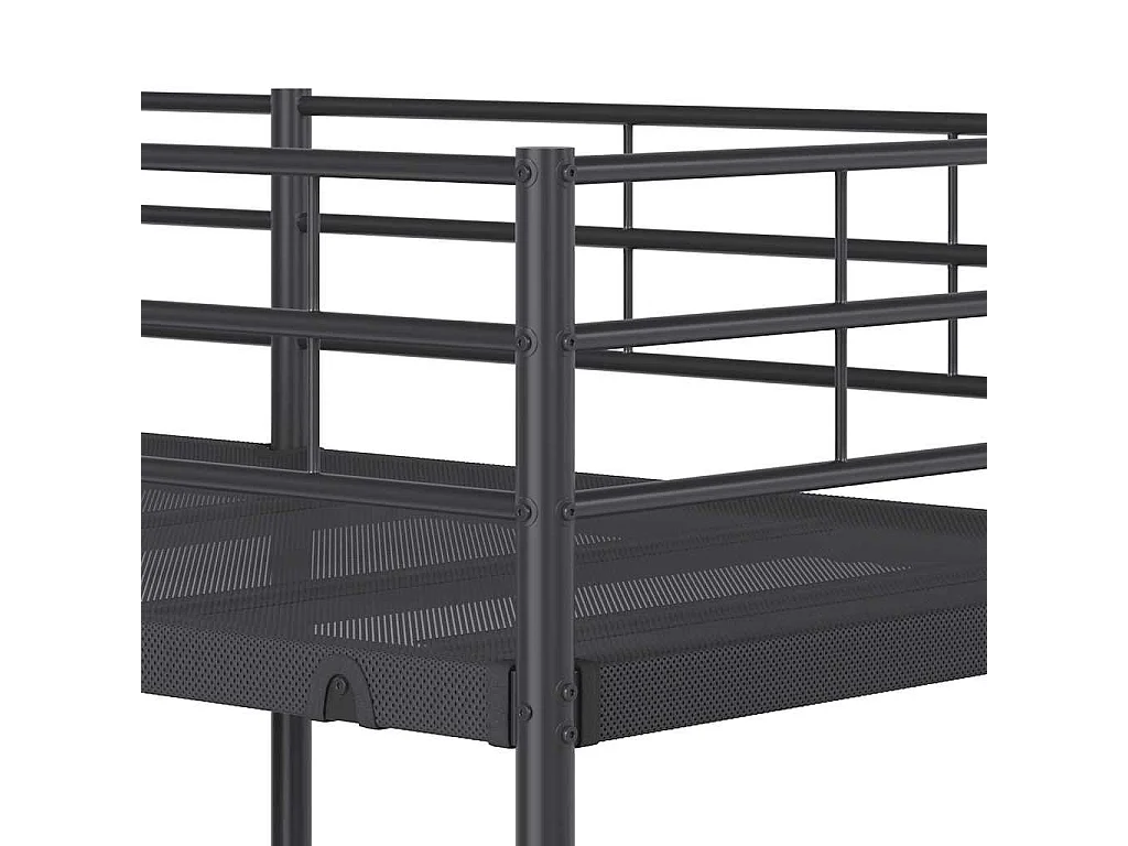 Stapelbed zonder matras 90x190 cm staal zwart