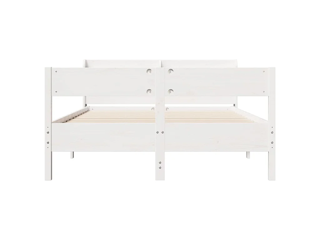 Bedframe zonder matras massief grenenhout wit 140x200 cm