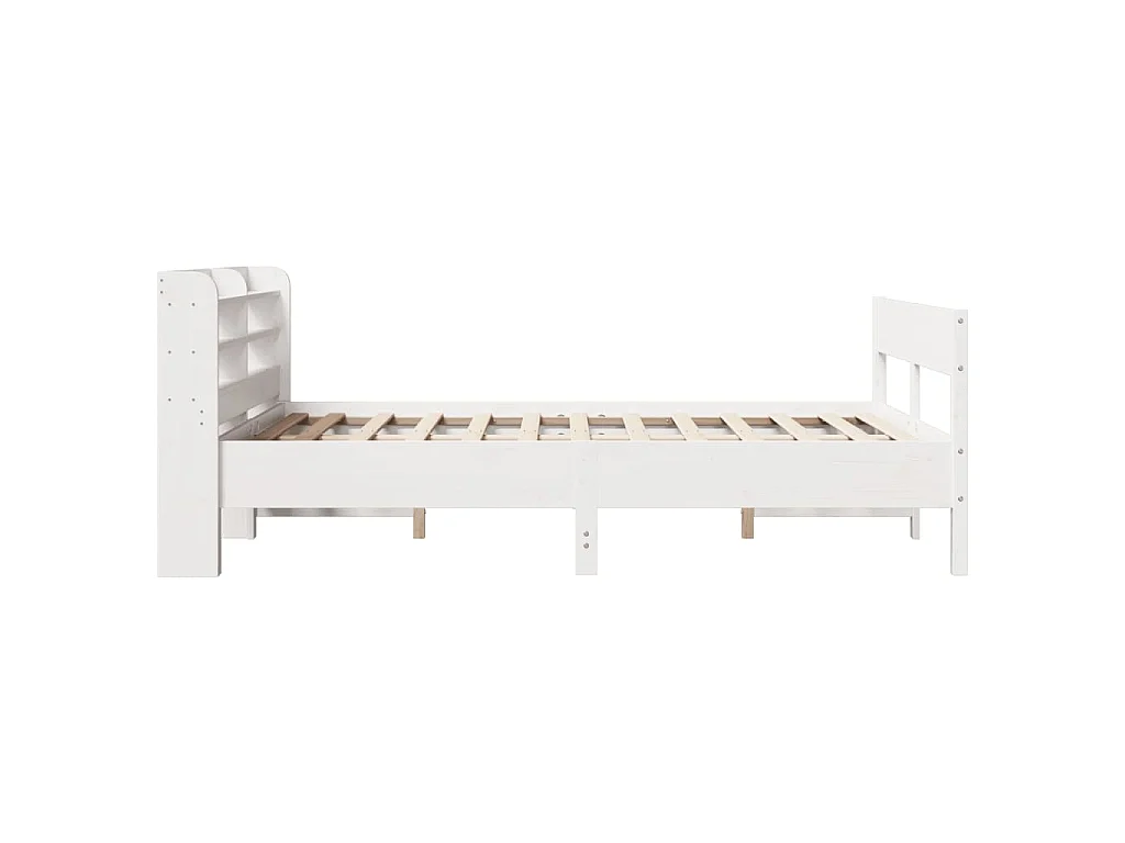 Bedframe zonder matras massief grenenhout wit 140x200 cm