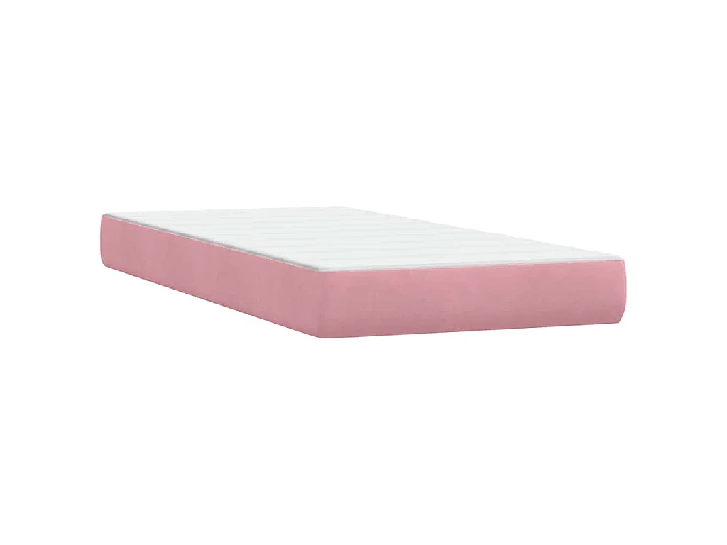 Giroletto a Molle con Materasso Rosa 90x210 cm Velluto