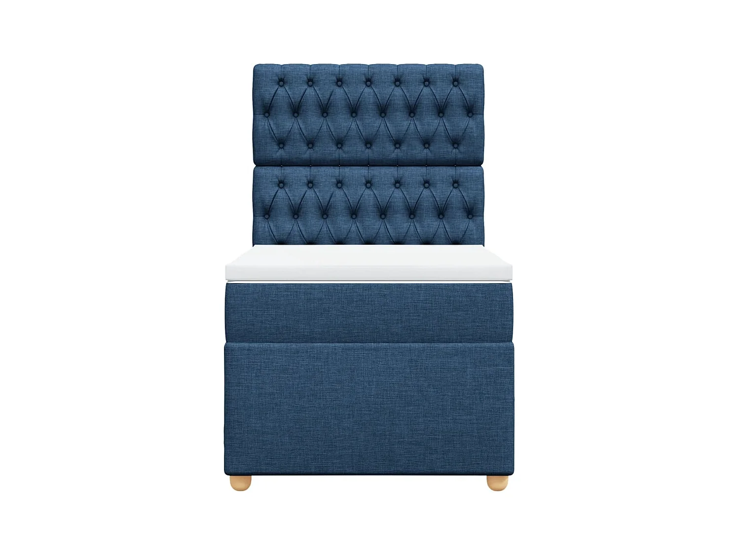 Sommier à lattes de lit avec matelas Bleu 100x200 cm Tissu