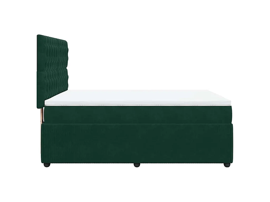 Boxspring met matras fluweel donkergroen 140x200 cm