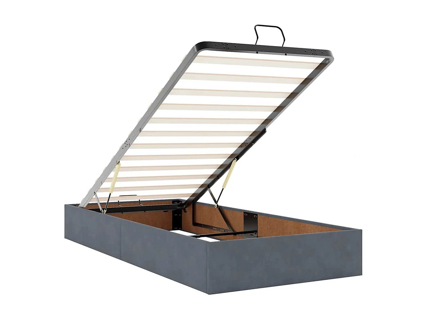 Cadre de lit ottoman avec matelas gris foncé 100x200 cm velours