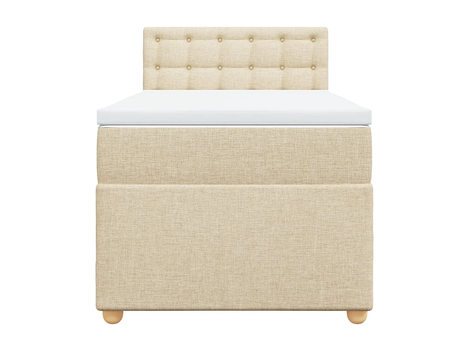Boxspring met matras stof crèmekleurig 100x200 cm