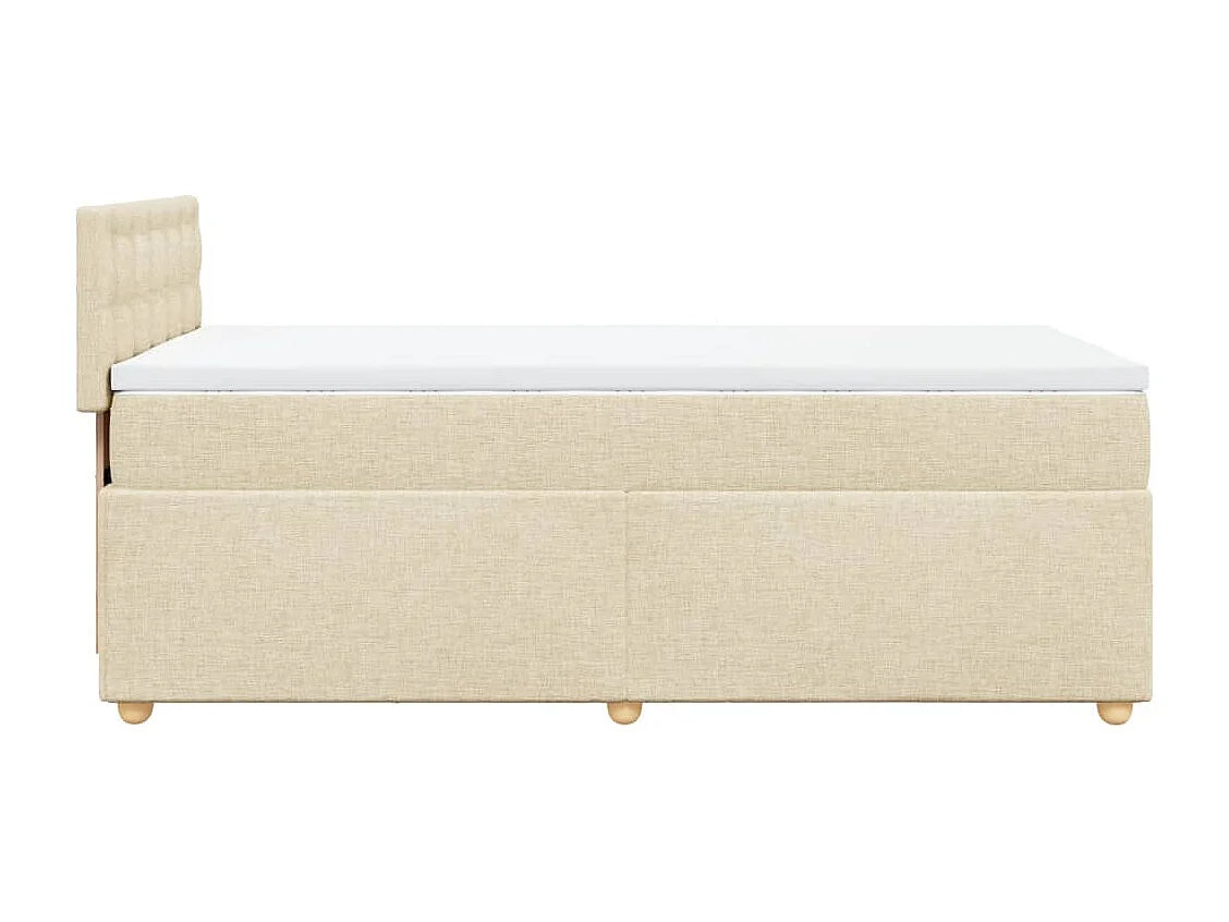 Boxspring met matras stof crèmekleurig 100x200 cm