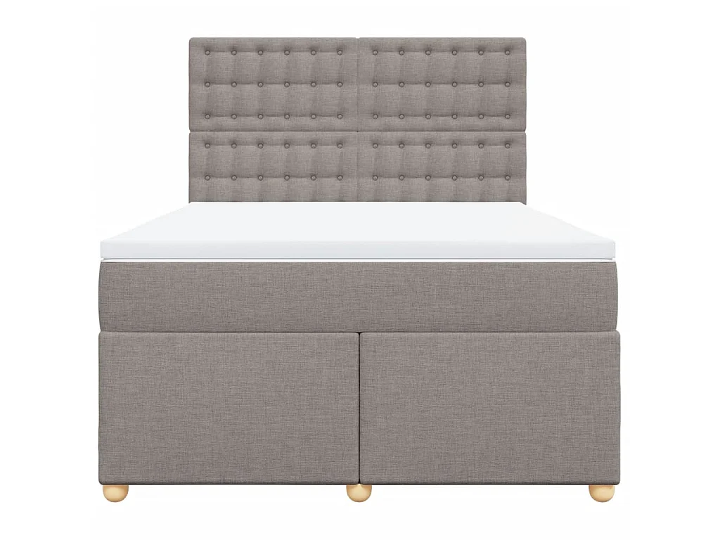 Cama com molas/colchão 140x200 cm tecido castanho-acinzentado