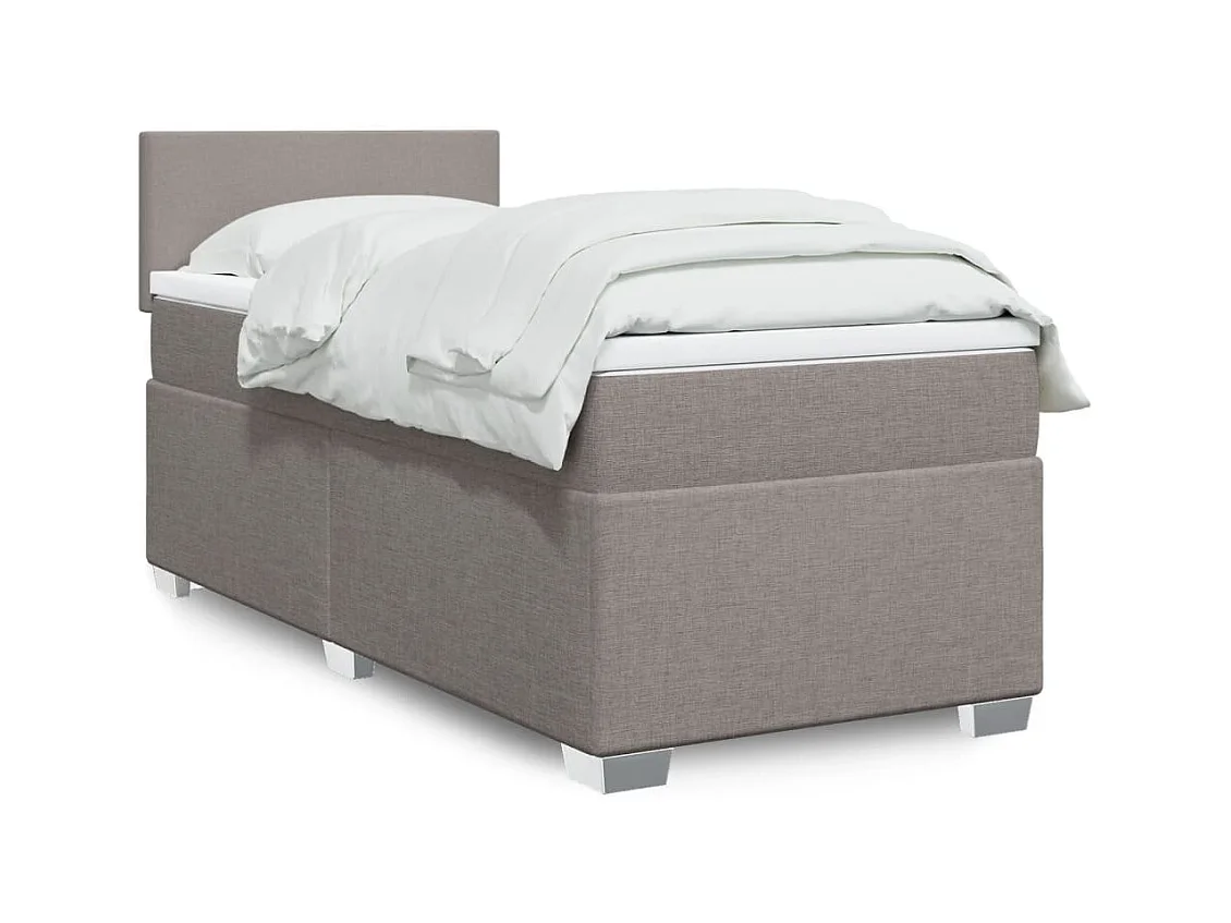 Sommier à lattes de lit avec matelas Taupe 90x200 cm Tissu